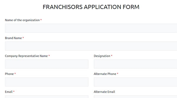 Karnataka Samruddhi Yojana Franchisor Application Form