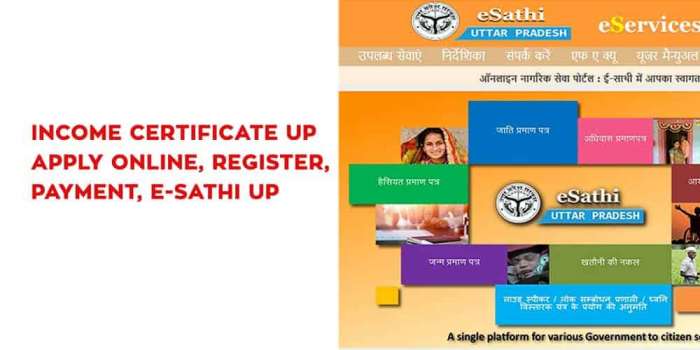 Income Certificate UP Apply Online, Register, Payment, E-Sathi UP