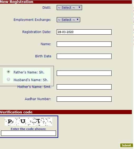 eEMIS HP Candidate Register Form
