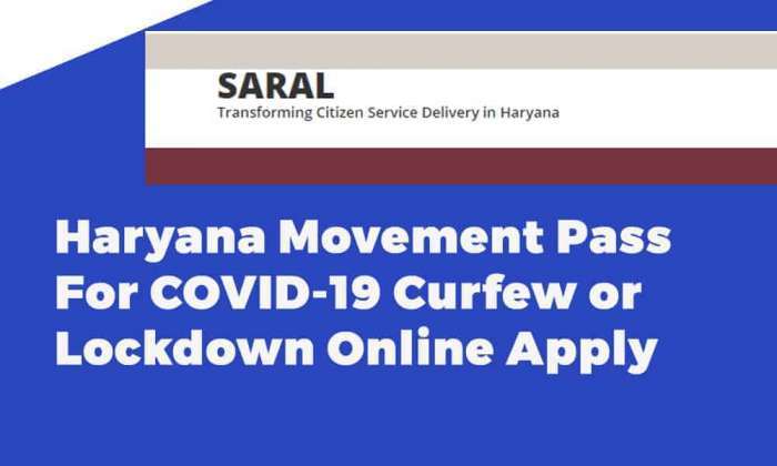 Haryana Movement Pass For COVID-19 Curfew or Lockdown