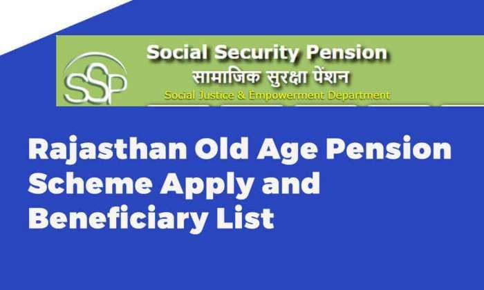 Rajasthan Old Age Pension Scheme Apply